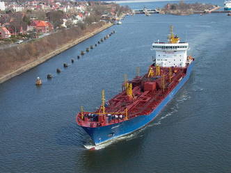 Moyra during passing of Kiel Canal